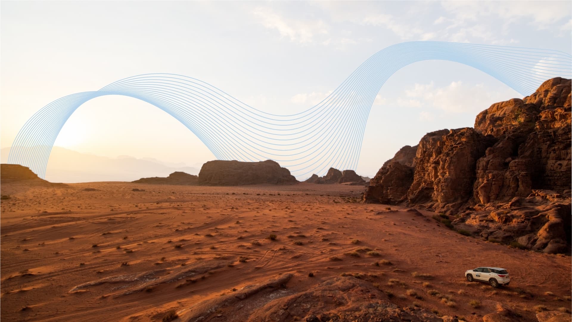 FEG desert landscape with wave pattern